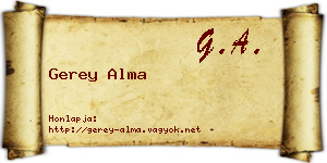 Gerey Alma névjegykártya